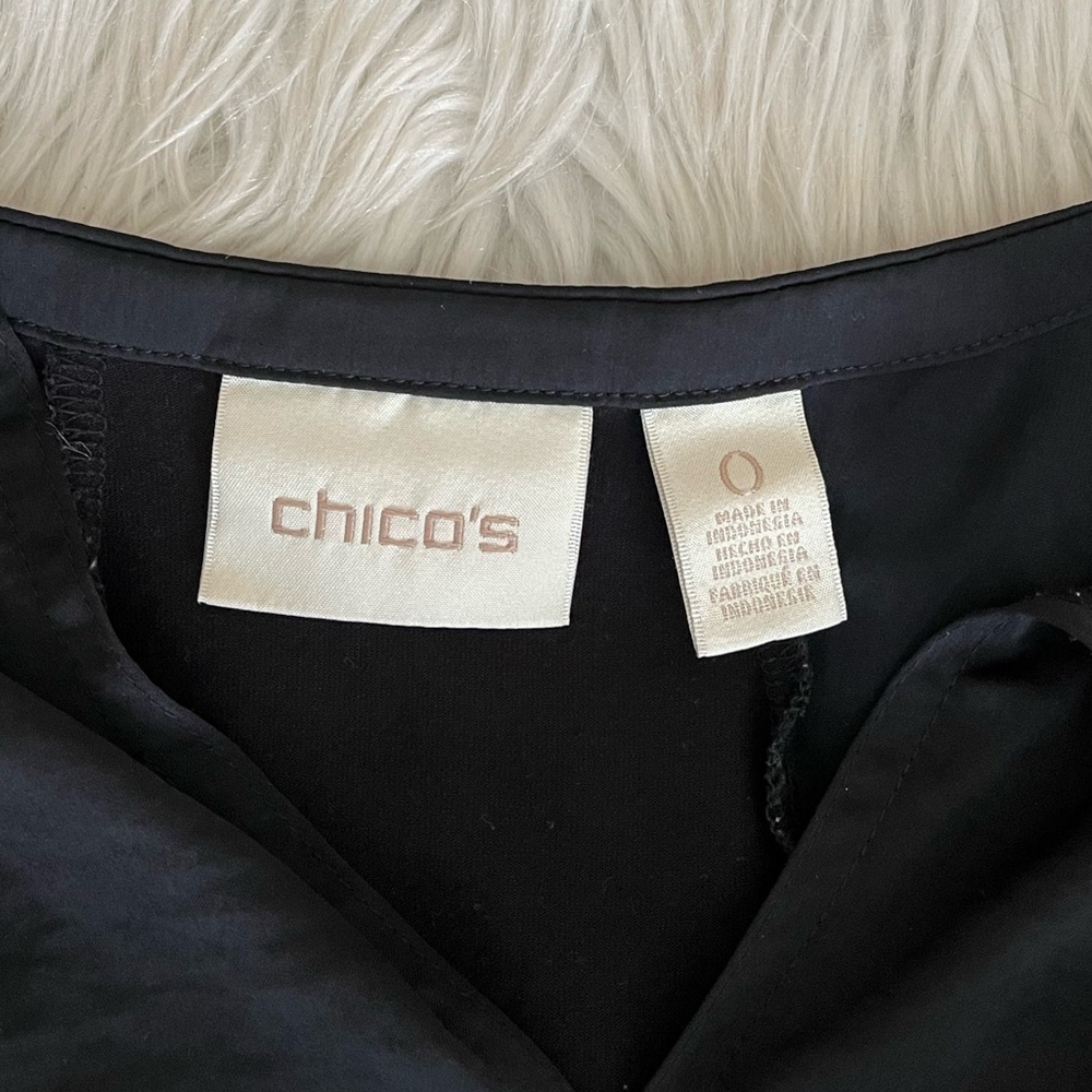 {Chico's} Tara Tee Dress Short Sleeve in Black - Size Chico's 0 (Small) - Picture 11 of 12